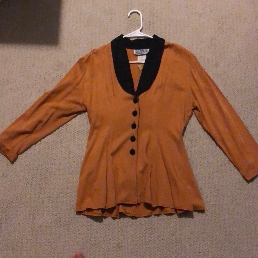 vintage great condition La Belle orange blazer w/ contrasting lapel